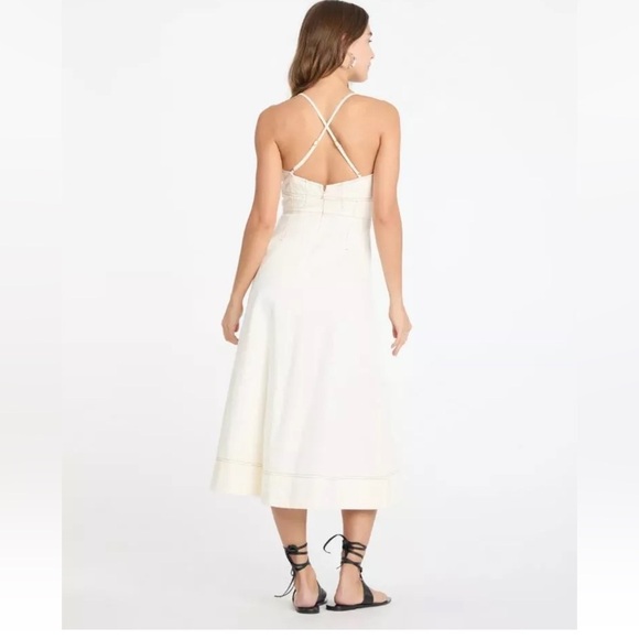 Tanya Taylor ivory denim Hendrix dress - Picture 3 of 6